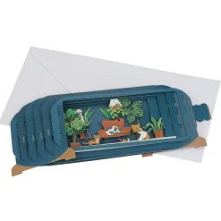 Cats On Sofa Message In A Bottle Card>Alljoy Design Best