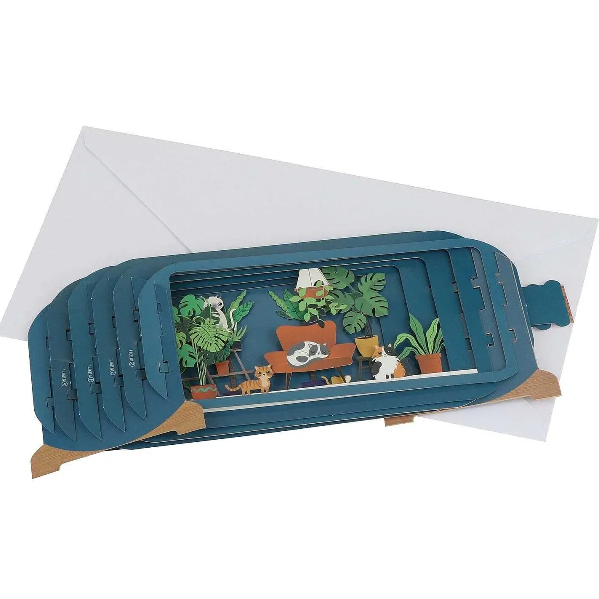 Cats On Sofa Message In A Bottle Card>Alljoy Design Best