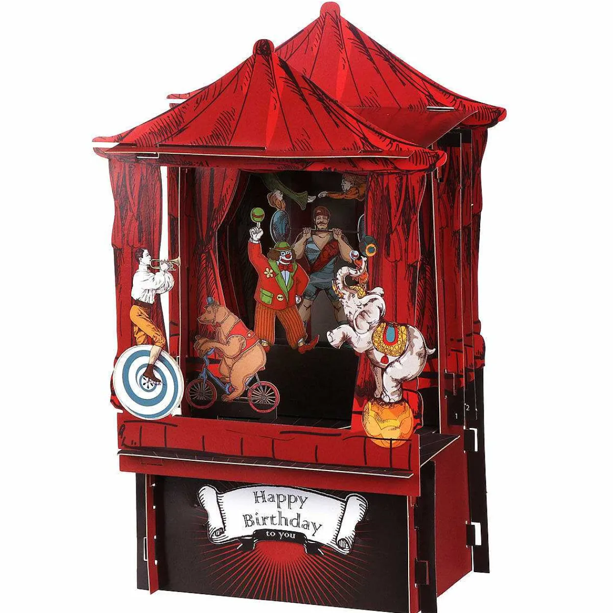 Circus Paper Theatre 3D Pop Up Birthday Card>Alljoy Design New
