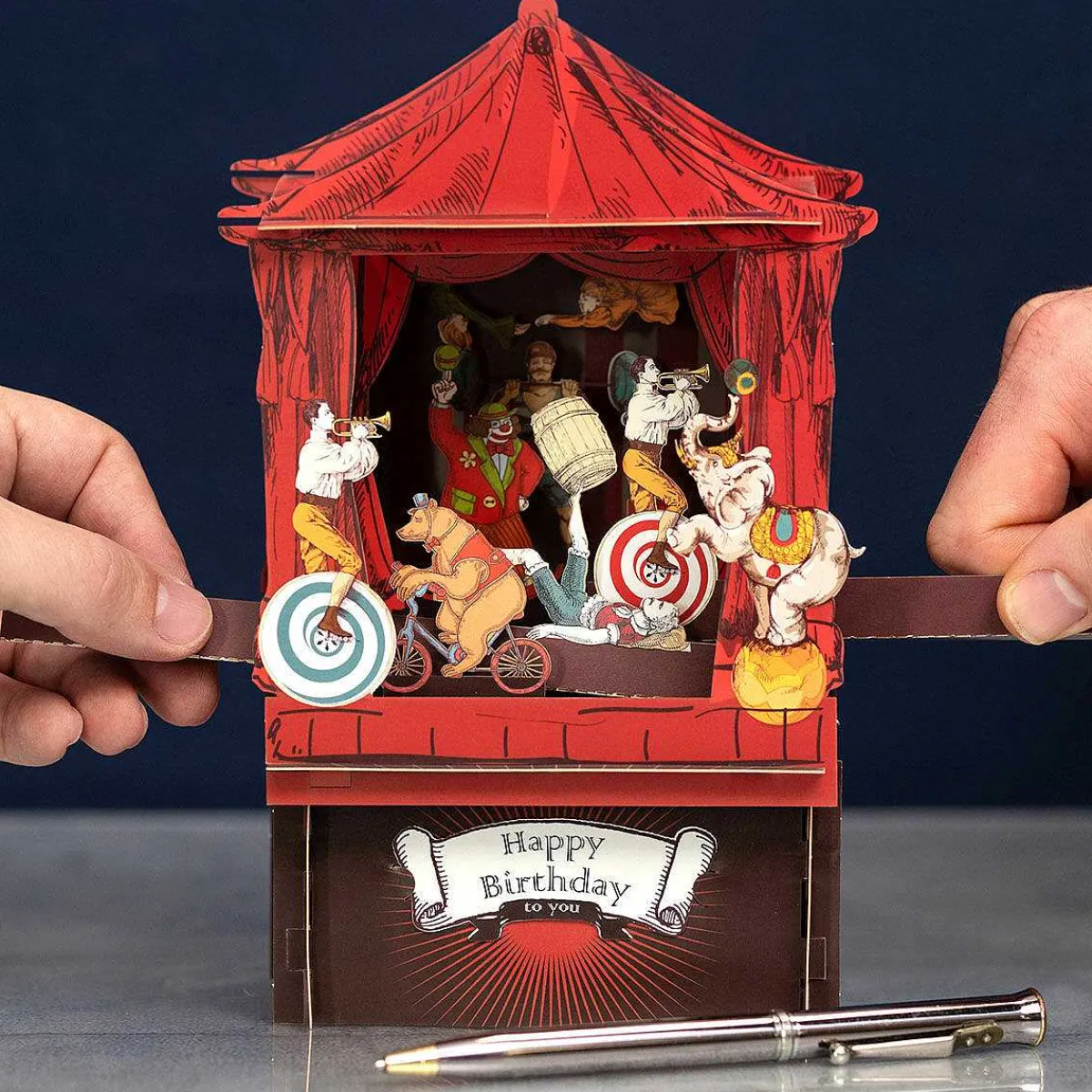 Circus Paper Theatre 3D Pop Up Birthday Card>Alljoy Design New