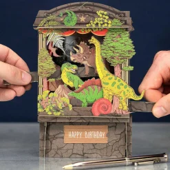 Dinosaurs Paper Theatre 3D Pop Up Birthday Card>Alljoy Design New