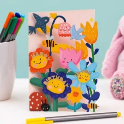 Flowers Paper Cut Art Birthday Card><noscript><img width=