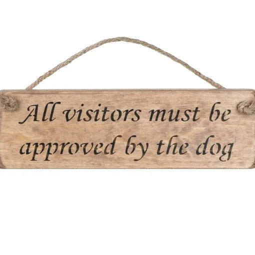 'Approved By The Dog' Natural Wooden Sign>Austin Sloan Store