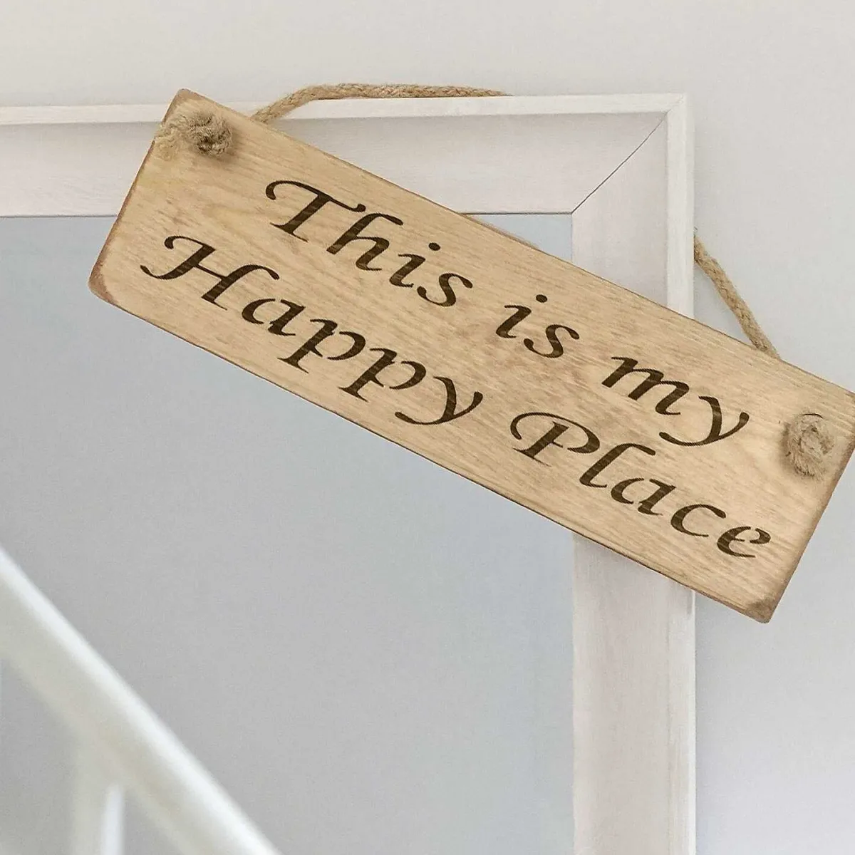 'This Is My Happy Place' Natural Wooden Sign>Austin Sloan Store