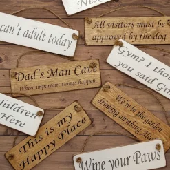 'We'Re In The Garden Drinking' Natural Wooden Sign><noscript><img width=