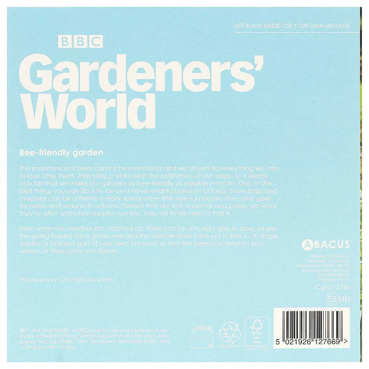 Gardeners' World Bee-Friendly Garden Greetings Card>BBC Sale