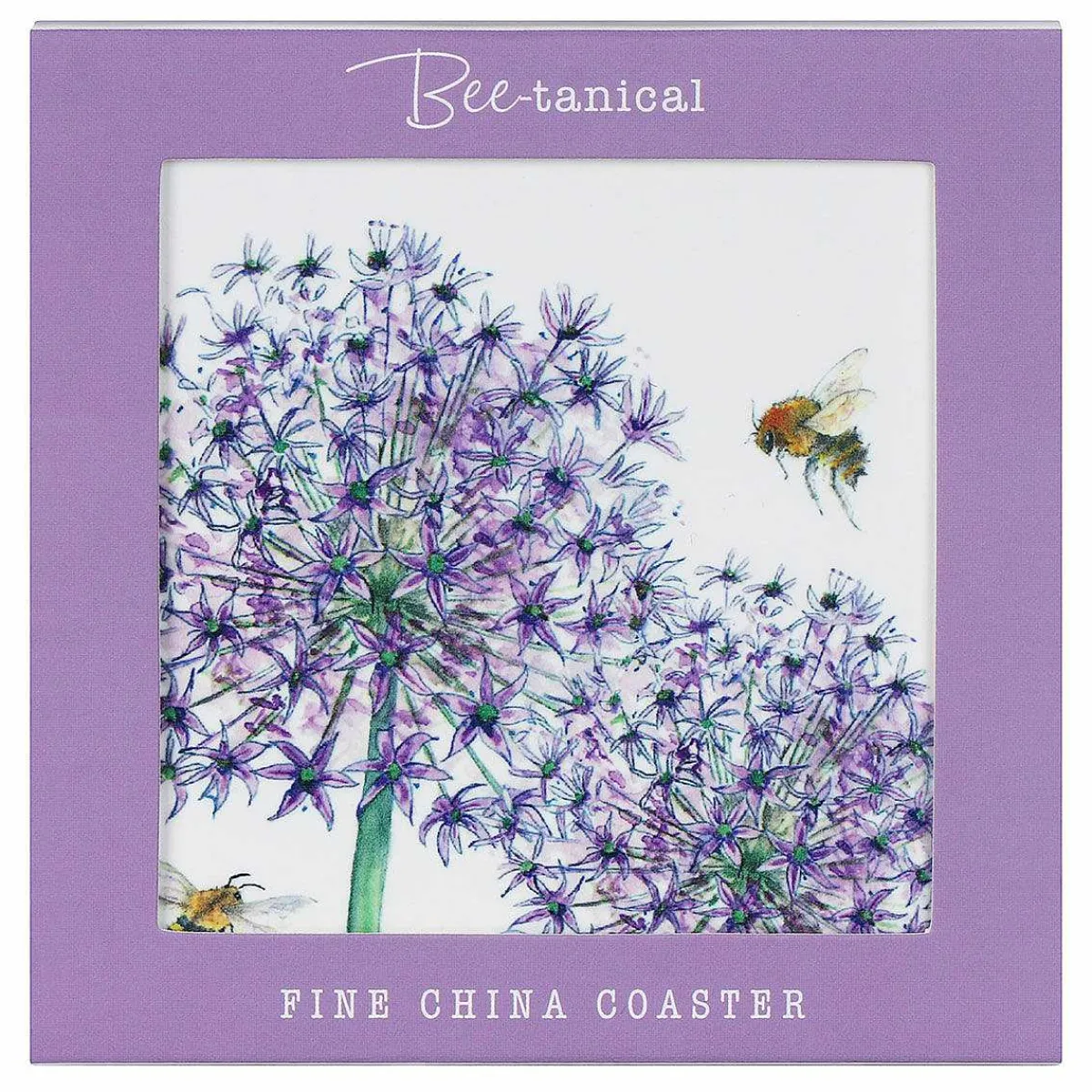 Bee-Tanical Allium Fine China Coaster>Temptation Gifts Discount