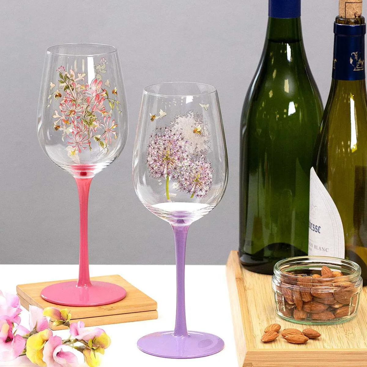 Bee-Tanical Alliums Wine Glass>Temptation Gifts Sale