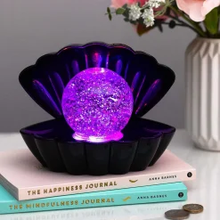 Black Glitter Pearl Seashell Colour Changing Mood Light>Temptation Gifts Store