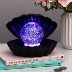 Black Glitter Pearl Seashell Colour Changing Mood Light><noscript><img width=