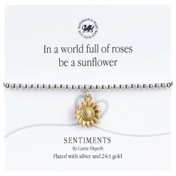 'Be A Sunflower' Sentiment Bracelet>Carrie Elspeth Best