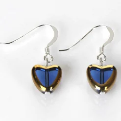 Blue Gold Edged Hearts Earrings>Carrie Elspeth Sale
