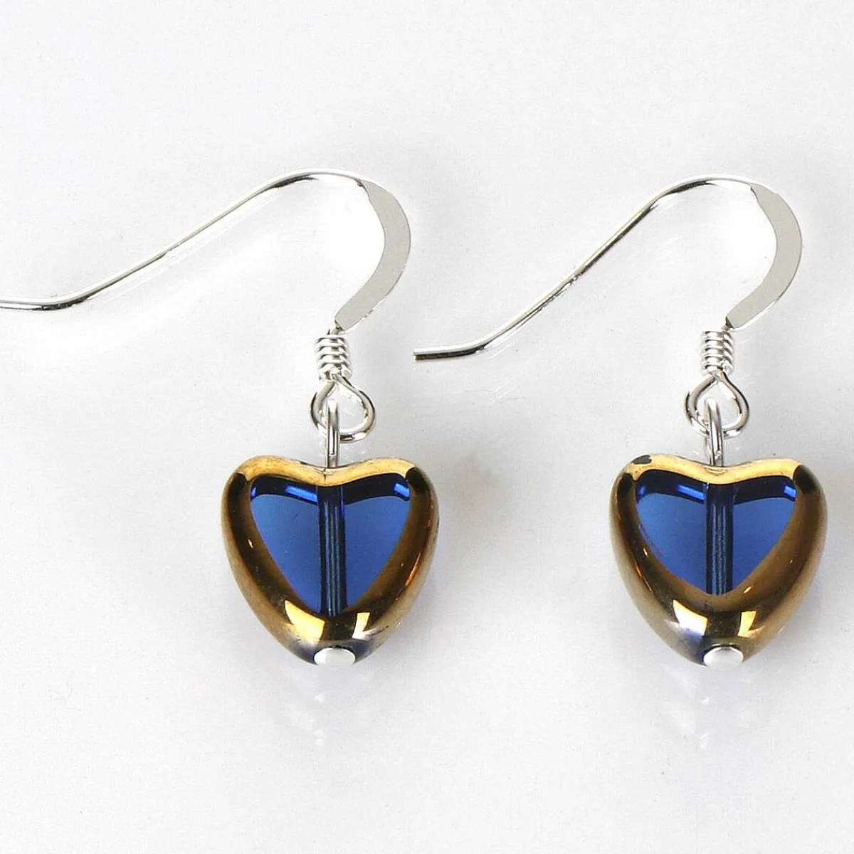 Blue Gold Edged Hearts Earrings>Carrie Elspeth Sale