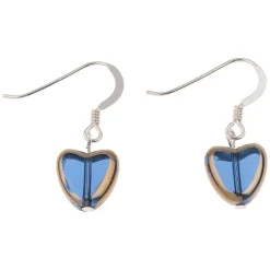 Blue Gold Edged Hearts Earrings>Carrie Elspeth Sale