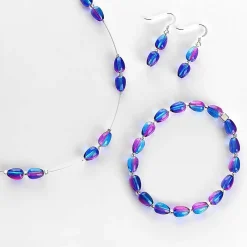 Blue/Pink Peardrops Bracelet><noscript><img width=