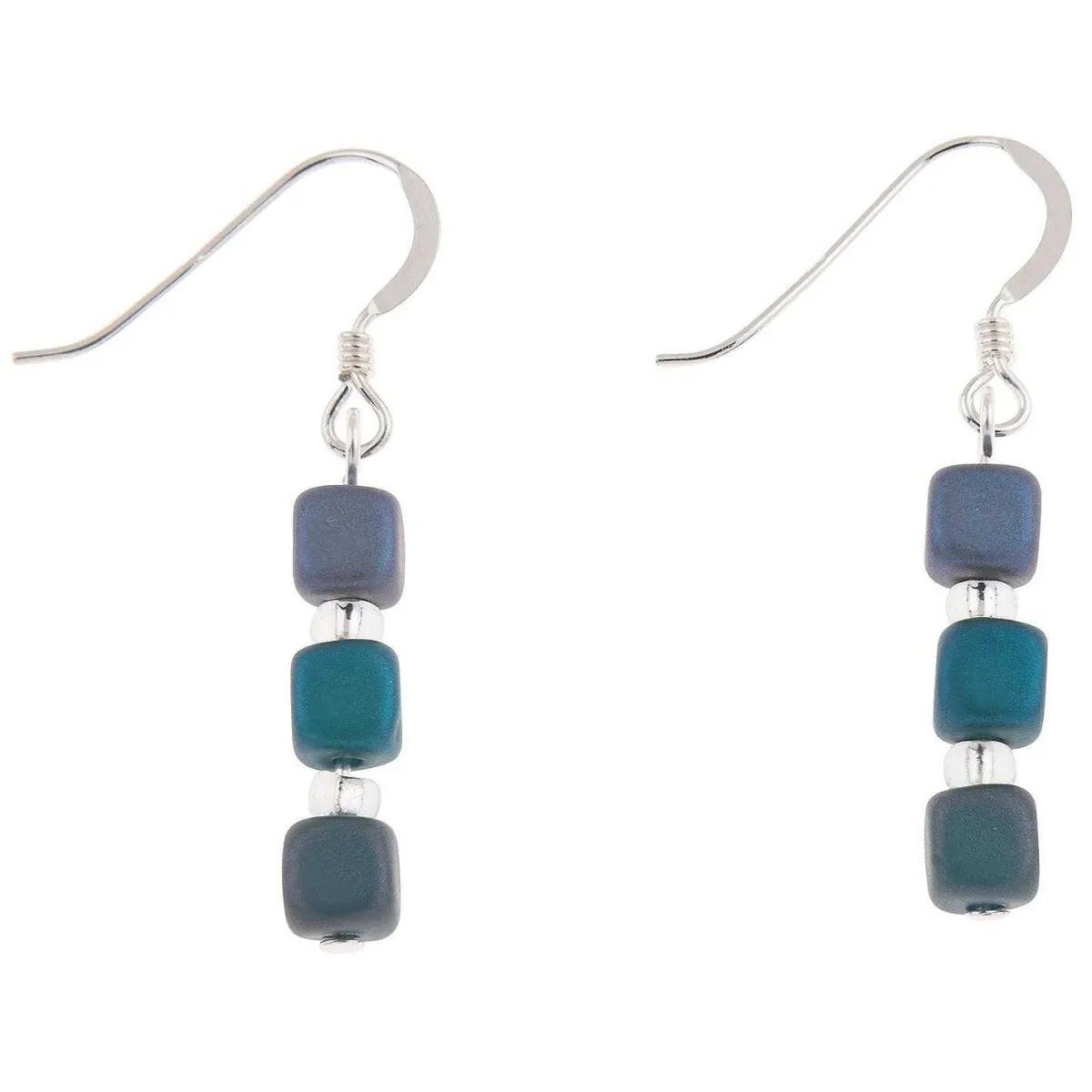 Blues Satin Cubes Earrings>Carrie Elspeth Outlet