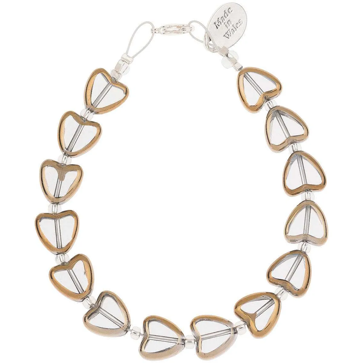 Clear Gold Edged Hearts Bracelet>Carrie Elspeth Hot