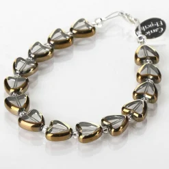 Clear Gold Edged Hearts Bracelet>Carrie Elspeth Hot