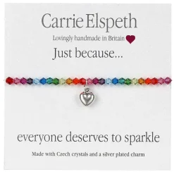 Everyone Deserves To Sparkle Rainbow Sentiment Bracelet>Carrie Elspeth Sale