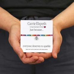 Everyone Deserves To Sparkle Rainbow Sentiment Bracelet><noscript><img width=