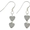 Mini Hematite Heart Earrings>Carrie Elspeth Fashion