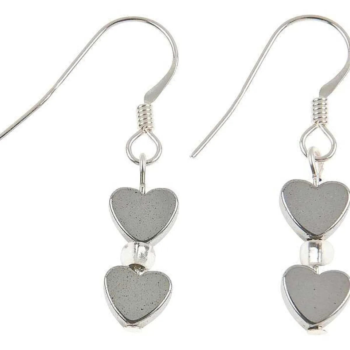 Mini Hematite Heart Earrings>Carrie Elspeth Fashion