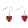 Red Gold Edged Hearts Earrings>Carrie Elspeth Shop