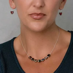 Red Gold Edged Hearts Earrings>Carrie Elspeth Shop