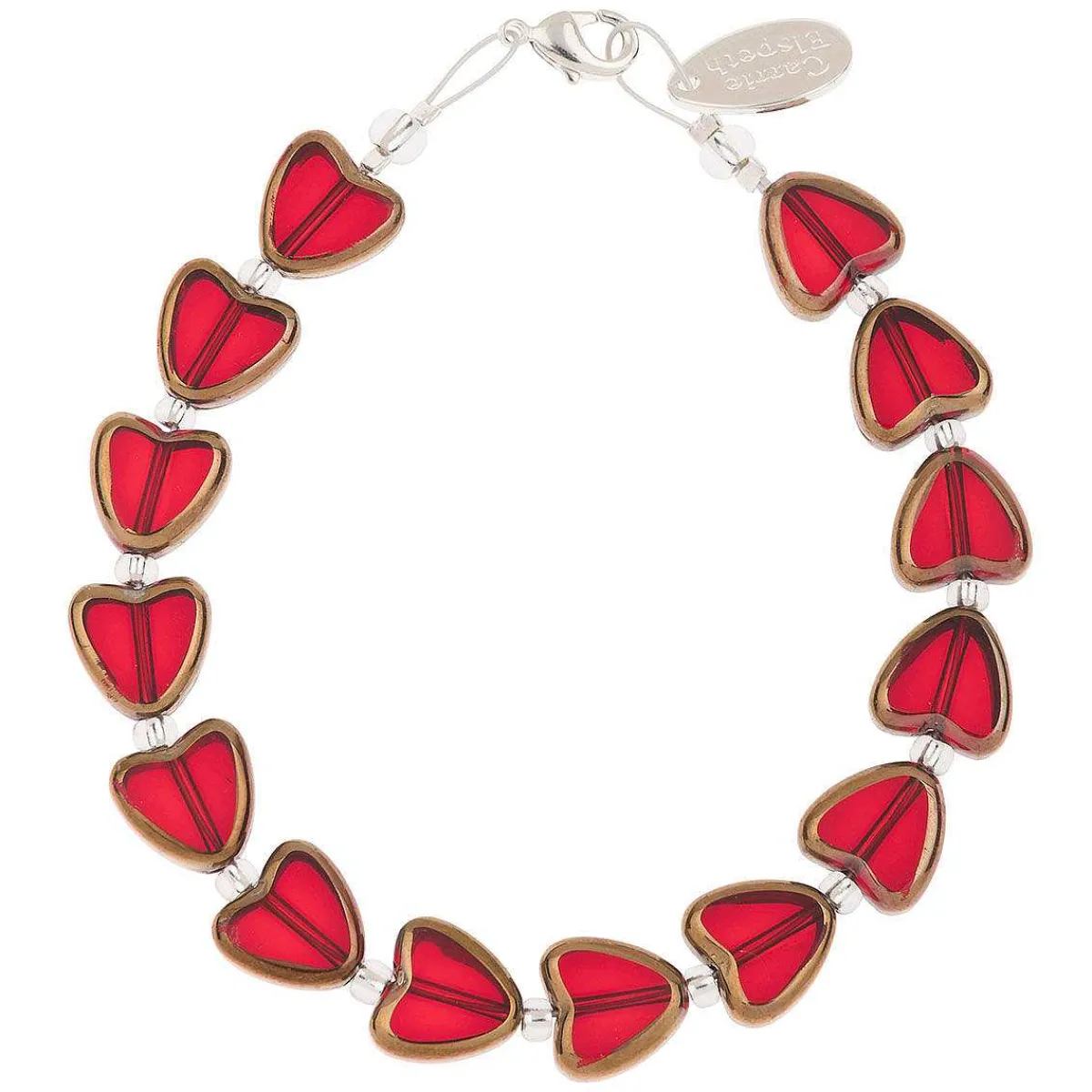 Red Gold Edged Hearts Bracelet>Carrie Elspeth Flash Sale