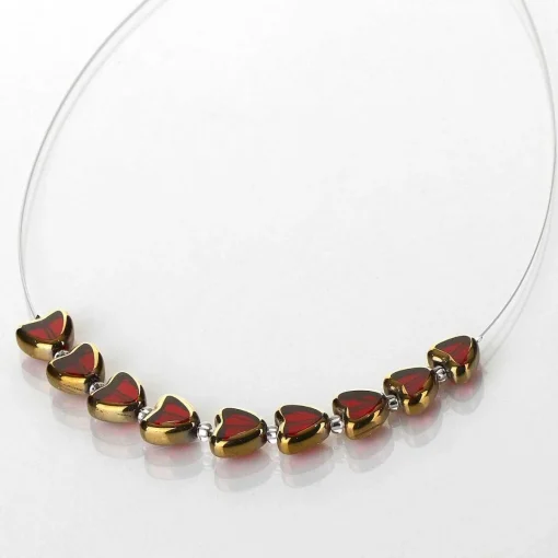 Red Gold Edged Hearts Necklace>Carrie Elspeth Cheap