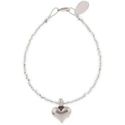 Silver Heart Strings Bracelet><noscript><img width=
