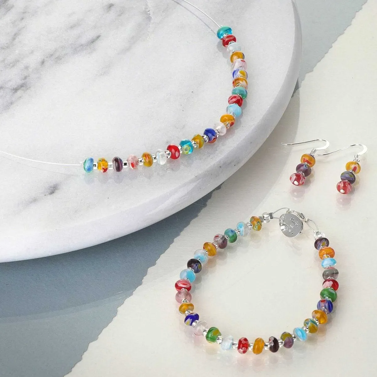 Spring Reds Millefiori Earrings>Carrie Elspeth Online