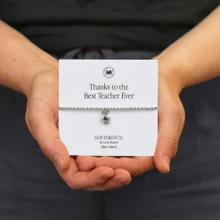 'Thanks To The Best Teacher Ever' Sentiment Bracelet>Carrie Elspeth Shop