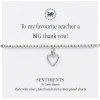 'To My Favourite Teacher Big Thank You' Sentiment Bracelet>Carrie Elspeth Shop