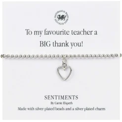 'To My Favourite Teacher Big Thank You' Sentiment Bracelet>Carrie Elspeth Shop