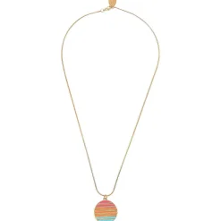 Warm Enamel Sunset Pendant Necklace><noscript><img width=