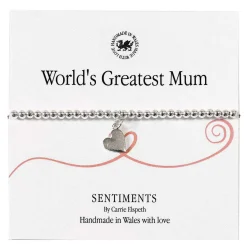 World's Greatest Mum Sentiment Bracelet>Carrie Elspeth Best Sale