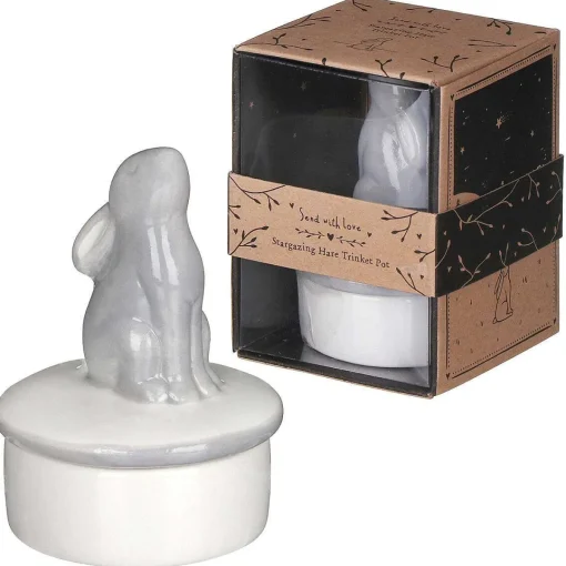 Send With Love Ceramic Stargazing Hare Trinket Pot>CGB Giftware Flash Sale