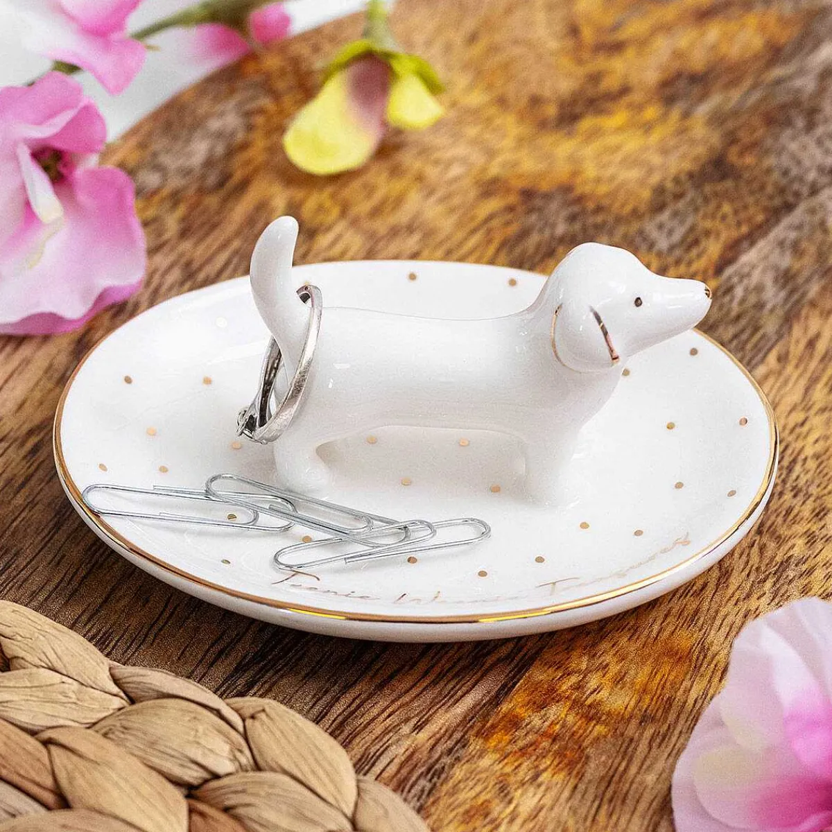 Top Dog Teenie Weenie Dachshund Ring Dish>CGB Giftware Discount
