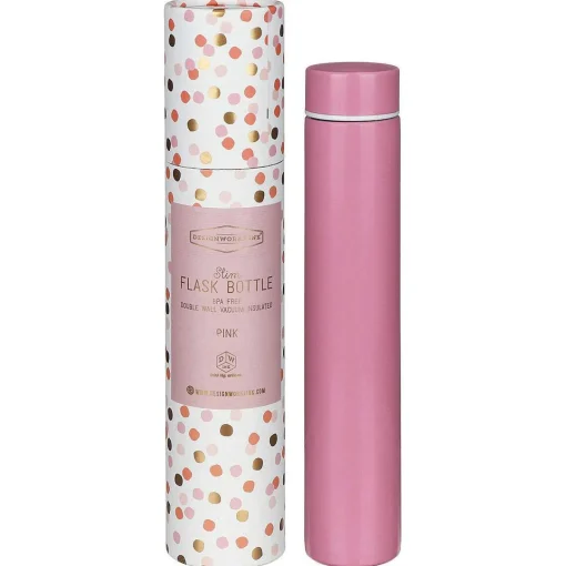 Confetti Pink Slim Flask Bottle>Designworks Ink Discount