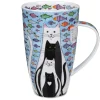 Aqua Cats Henley Shaped Mug>Dunoon Cheap