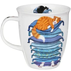 Sleepy Cats Blue Nevis Shape Mug>Dunoon New