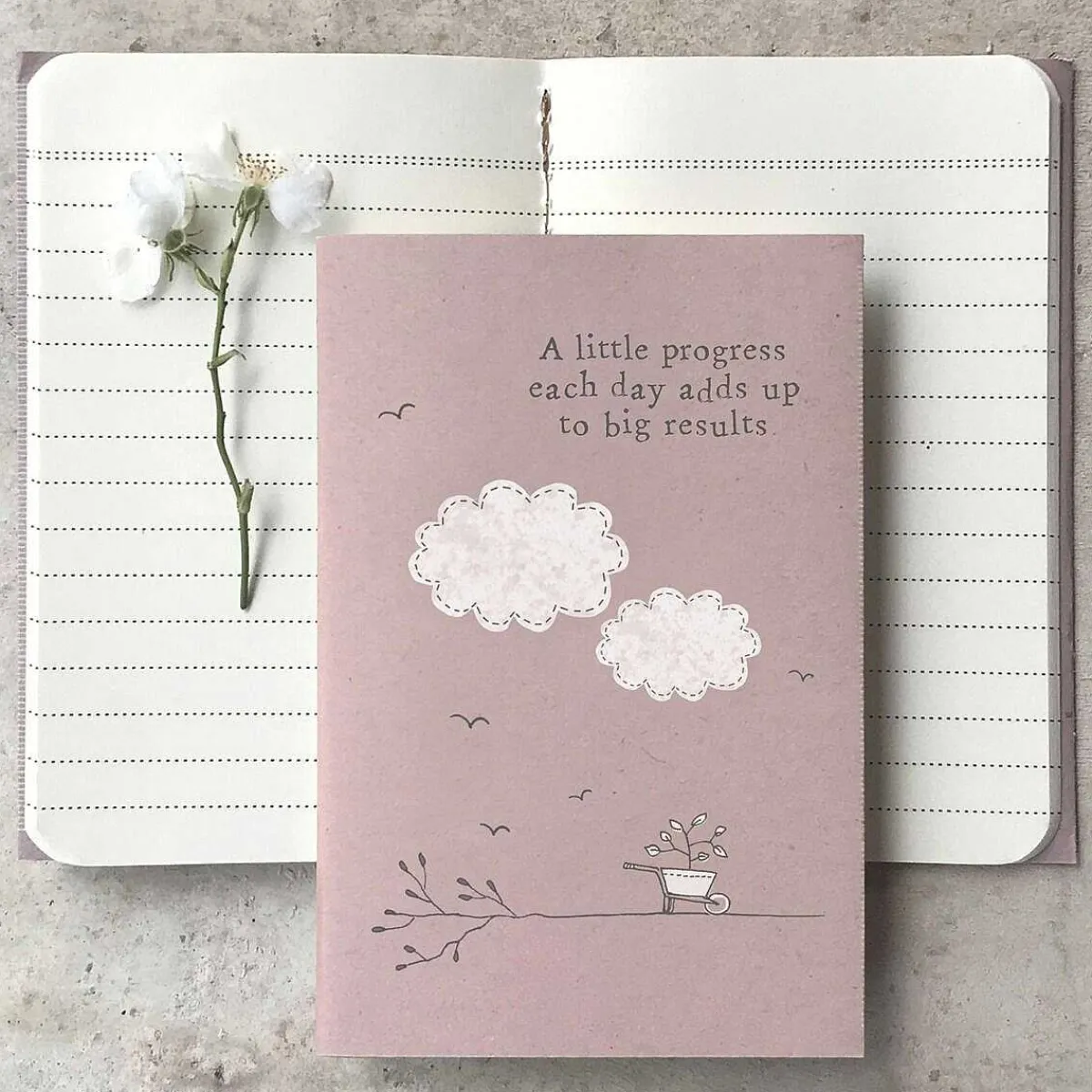 'A Little Progess' Small Lined Notebook>East of India Online