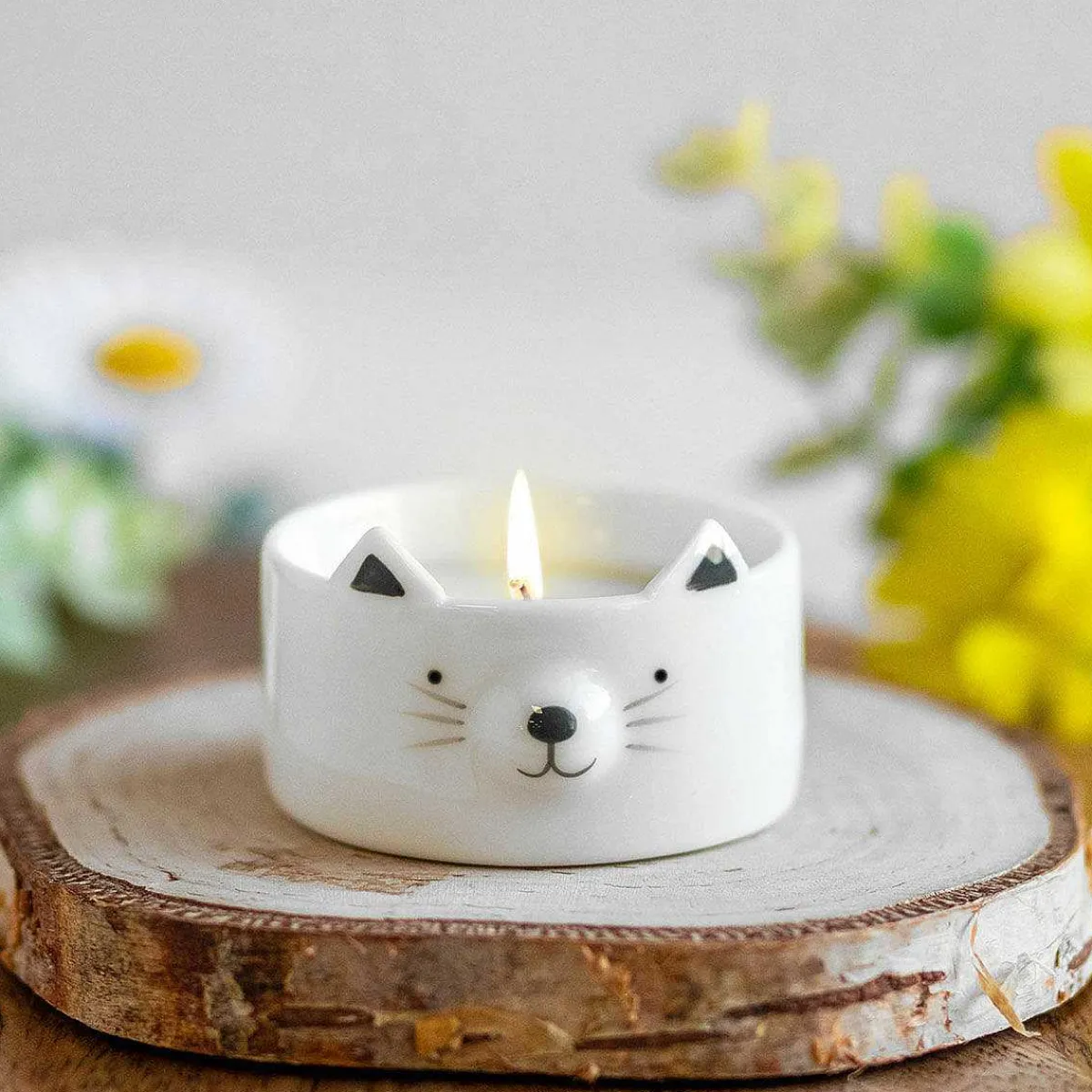Animal Tea Light Holder Cat>East of India Online