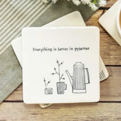 'Better In Pyjamas' Square Coaster>East of India Flash Sale