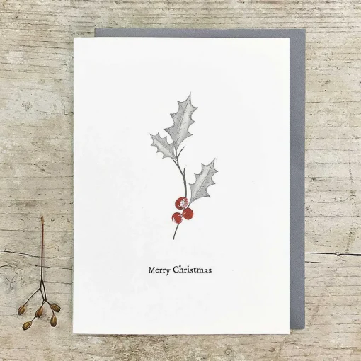 Bird And Berry Holly Greetings Card>East of India Flash Sale