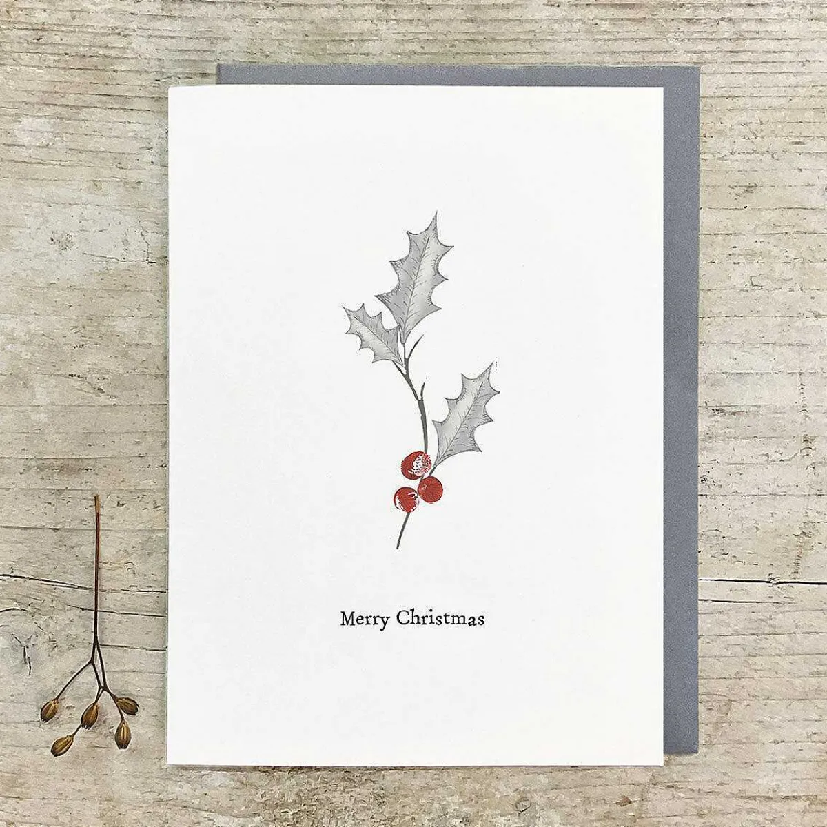 Bird And Berry Holly Greetings Card>East of India Flash Sale