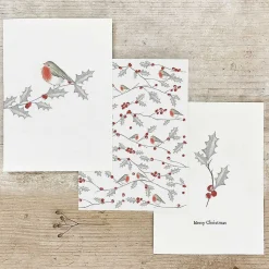 Bird And Berry Holly Greetings Card><noscript><img width=
