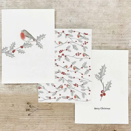 Bird And Berry Holly Greetings Card>East of India Flash Sale