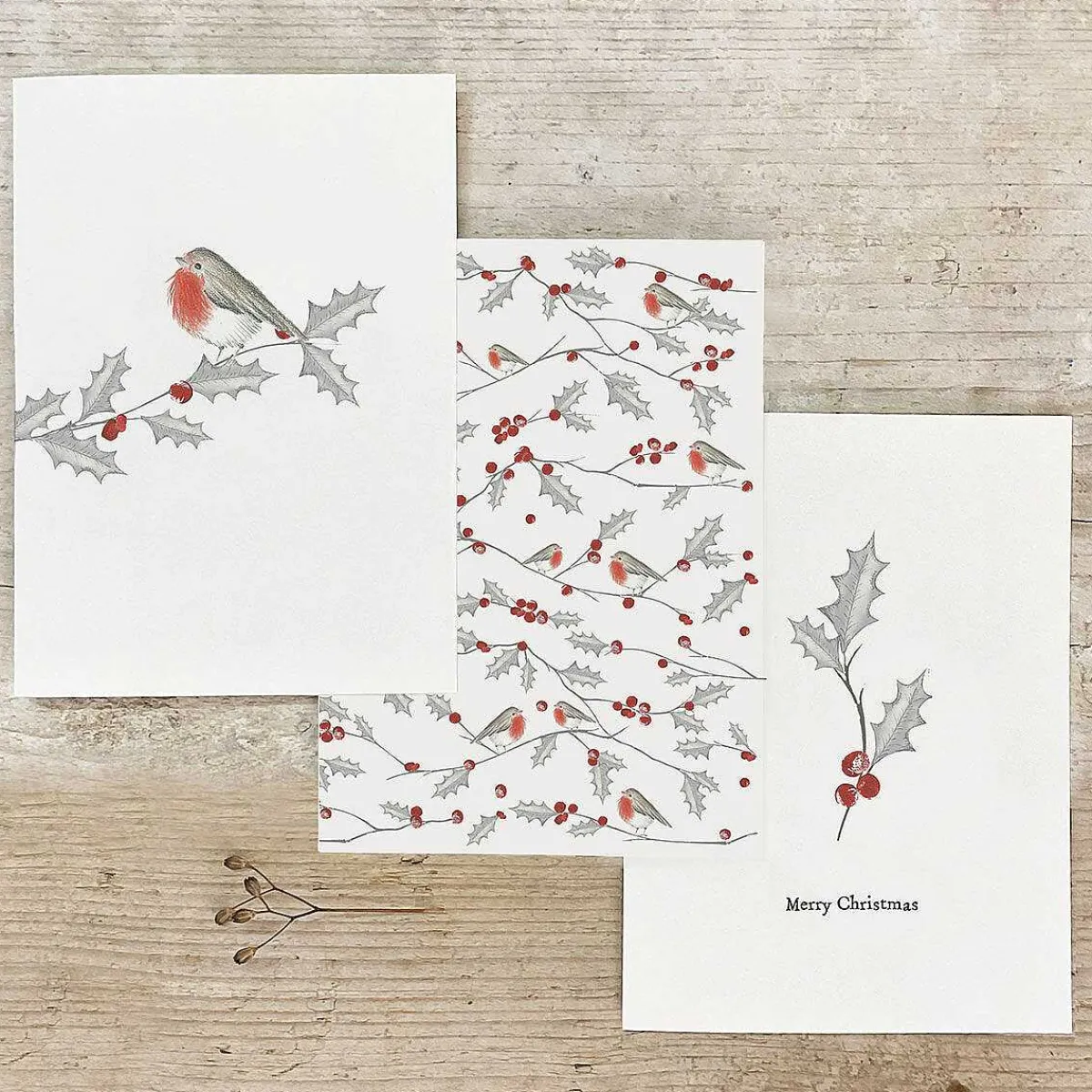 Bird And Berry Holly Greetings Card>East of India Flash Sale